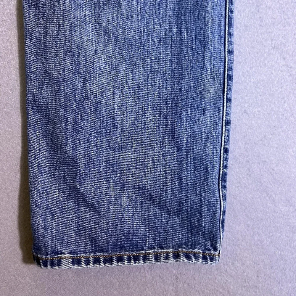 Levis 501 Jeans Mens 42x32 Blue Medium Wash Regular Straight Button Fly Denim
